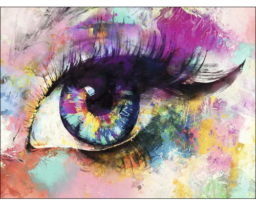 Peinture d''un œil avec des cils dans un style abstrait