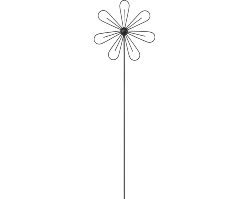 Tige décorative tuteur de jardin Lafiora fleur classique 115 cm métal noir