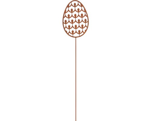 Tige décorative Lafiora oeuf de Pâques h 115 cm métal marron ovale