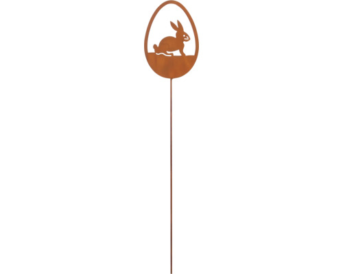 Tige décorative Lafiora lapin de Pâques h 115 cm métal marron