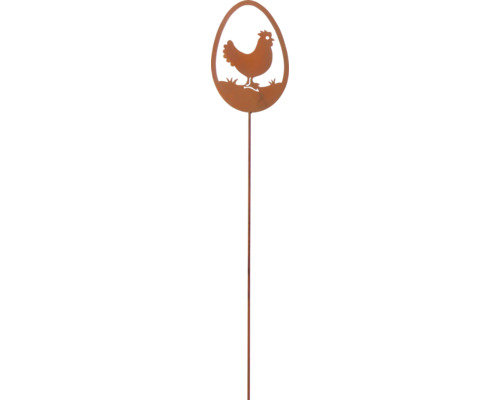 Tige décorative Lafiora poule h 115 cm métal marron