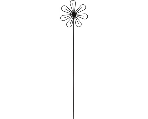 Tige décorative tuteur de jardin Lafiora fleur classique 90 cm métal noir