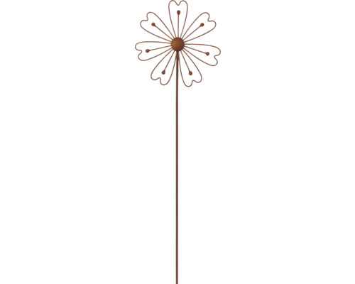 Tige décorative tuteur de jardin Lafiora fleur 115 cm métal cuivre