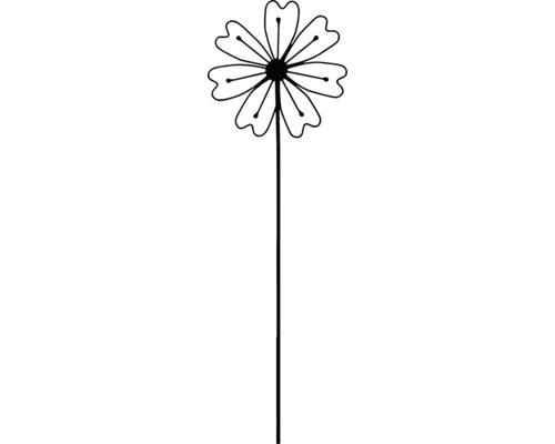 Tige décorative tuteur de jardin Lafiora fleur 90 cm métal noir