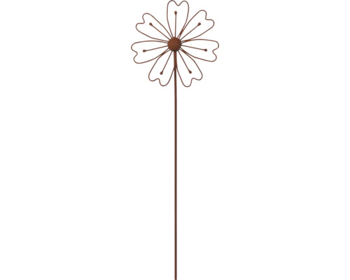 Tige décorative tuteur de jardin Lafiora fleur 90 cm métal cuivre