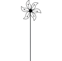 Éolienne à motif floral sur un bâton