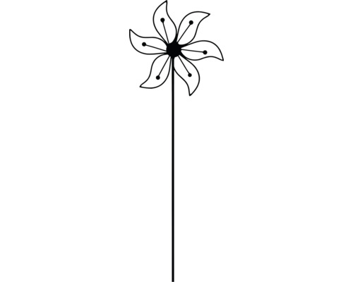 Tige décorative tuteur de jardin Lafiora fleur courbée 115 cm métal noir
