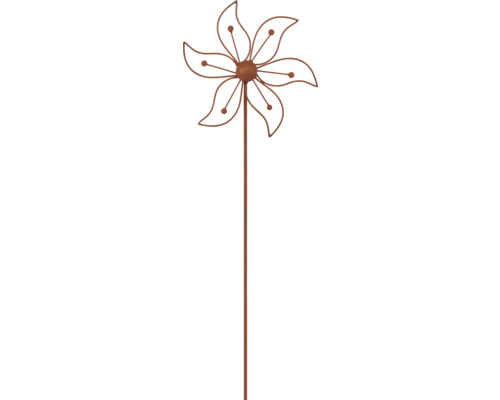 Tige décorative tuteur de jardin Lafiora fleur courbée 115 cm métal cuivre