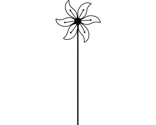 Tige décorative tuteur de jardin Lafiora fleur courbée 90 cm métal noir