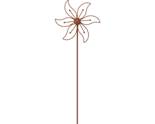 Tige décorative tuteur de jardin Lafiora fleur courbée 90 cm métal cuivre