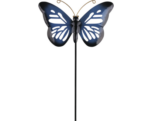 Tige décorative papillon Lafiora métal h 118 cm bleu
