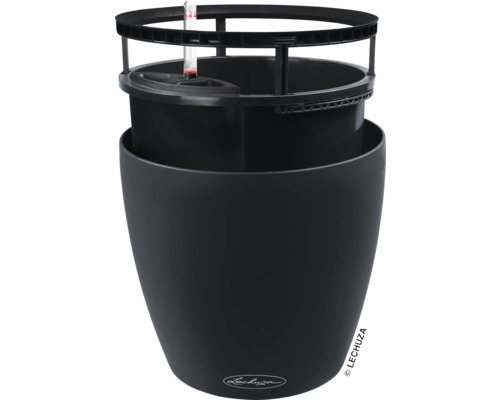 Pot de fleurs noir avec système d''irrigation