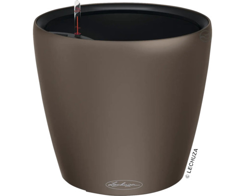 Pot de fleurs Lechuza plastique 35 x 35 x 32,5 cm muscade Pot Lechuza Classico avec système d''irrigation