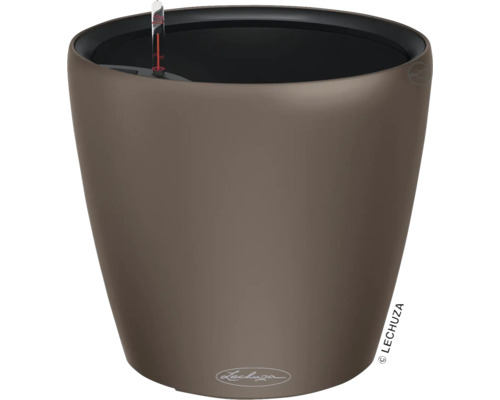 Pot de fleurs Lechuza plastique 22 x 22 x 20,5 cm muscade Pot Lechuza Classico avec système d''irrigation