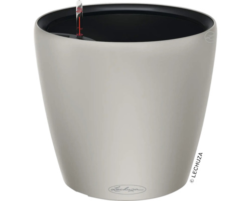 Pot de fleurs Lechuza plastique 22 x 22 x 21 cm brun sable Pot Lechuza Classico avec système d''irrigation