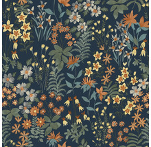 Papier peint à fleurs avec fleurs et feuilles