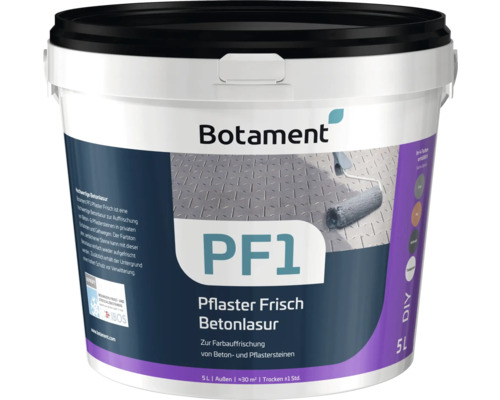 Lasure pour béton BOTAMENT PF1 Pflaster Frisch gris 5 l Pot de lasure béton Botament PF1 Pflaster Frisch pour béton et pavés