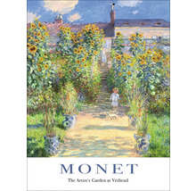 Peinture de Claude Monet intitulée ''Le jardin de l''artiste à Vétheuil'' représentant une allée de jardin bordée de tournesols