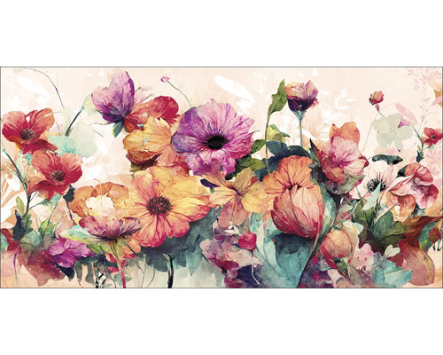 Tableau sur toile Watercolor Flowers XI 100x50 cm