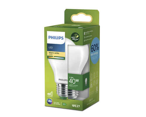 Philips LED-Lampe mit warmweissem Licht in Verpackung