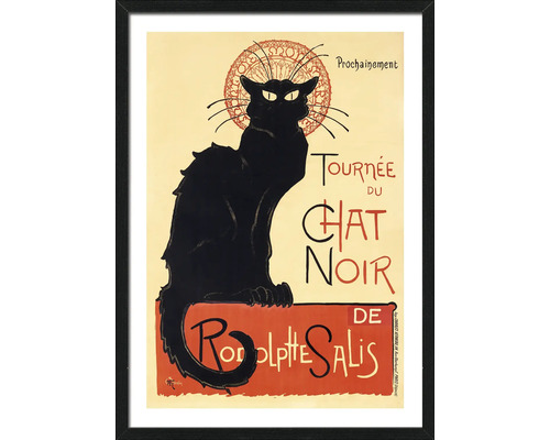 Tableau encadré Tournée Du Chat Noir 53x73 cm
