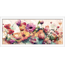 Gerahmtes Bild Watercolor Flowers XI 130x60 cm