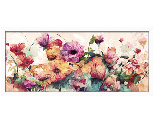 Tableau encadré Watercolor Flowers XI 130x60 cm