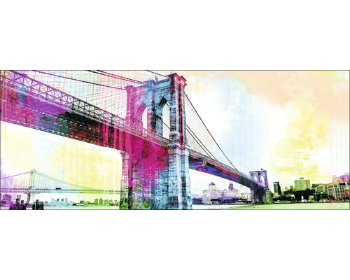 Illustration der Brooklyn Bridge mit New Yorker Skyline