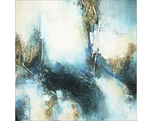 Tableau sur toile Original Abstract Gold & Blue I 60x60 cm