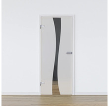 Porte en verre avec décor satiné pour l''intérieur