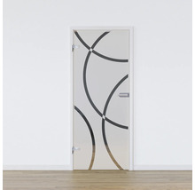 Porte d''intérieur en verre avec motif de cercles