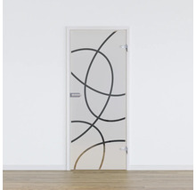 Porte en verre avec motif abstrait pour l''intérieur