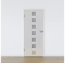 Porte en verre avec motif carré