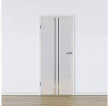 Porte intérieure avec insert en verre et fines rayures décoratives