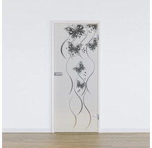 Porte en verre avec motif papillon pour l''intérieur