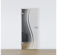Porte en verre avec motif ondulé pour l''intérieur