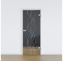 Porte en verre avec design linéaire pour l''intérieur