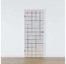 Porte en verre avec motif carré