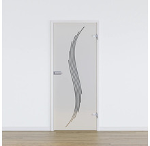 Porte intérieure en verre avec motif rayé