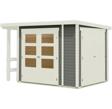 Gartenhaus Karibu Davos Pultdach inkl. Anbauschrank 300 x 186,5 cm terragrau