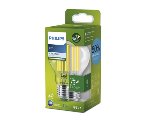Ampoule LED Philips dans son emballage, blanc froid, 4000K, culot E27