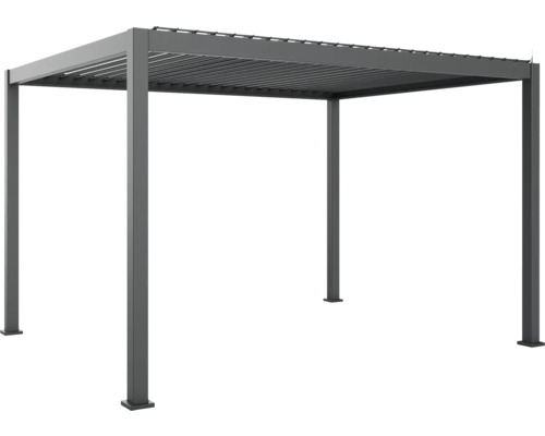 Pergola Mirador Deluxe 111 smart 3x4 mit elektrischem Antrieb inkl. Ambiente-Beleuchtung Pfostenstärke 11 x 11 cm 301,24 x 392,7 cm anthrazit