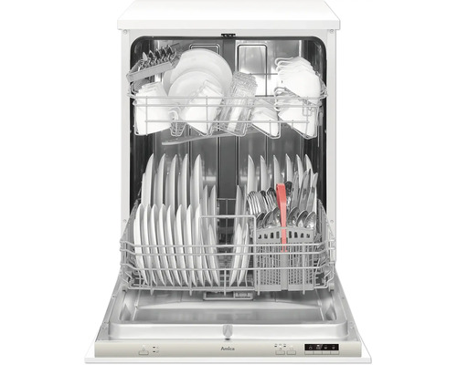 Offener Geschirrspüler mit Geschirr von Amica