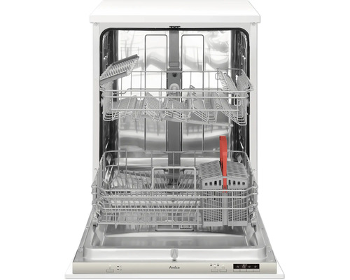 Geöffneter Geschirrspüler von Amica mit zwei Spülkörben
