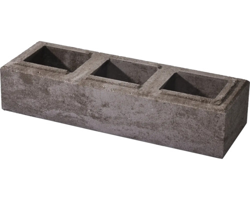 Système de mur Trendline brique de construction 1 1/2 gris-terre chiné lisse 60 x 20 x 16,7 cm