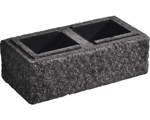 Système de mur Trendline brique de construction 1/1 Lava anthracite CRUSH® 60 x 20 x 16,7 cm