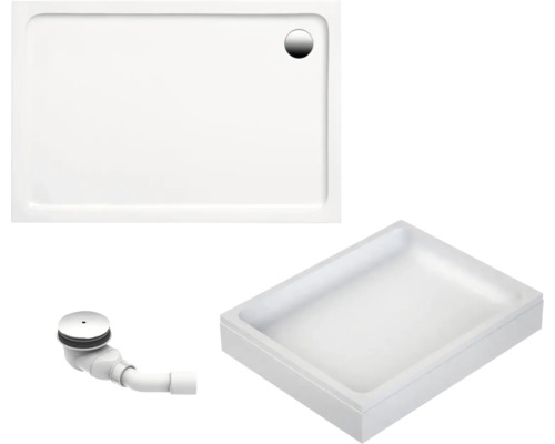 Kit complet receveur de douche OTTOFOND Mambu 90 x 140 x 3 cm blanc brillant 872221