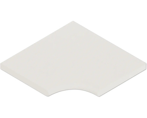 Bordure de piscine margelle Licia élément plat avec arrondi intérieur pour rayon de 15 cm blanc béton 49,6 x 31 x 3,5 cm