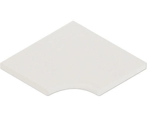 Bordure de piscine margelle Licia élément plat avec arrondi intérieur pour rayon de 20 cm blanc béton 49,6 x 31 x 3,5 cm