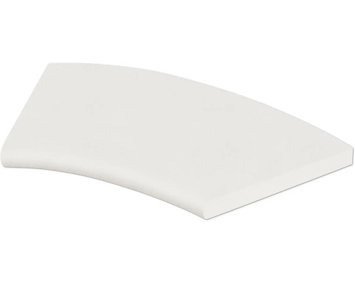 Bordure de piscine margelle Licia élément plat avec arrondi intérieur pour rayon de 50 cm blanc béton 63,5 x 31 x 3,5 cm
